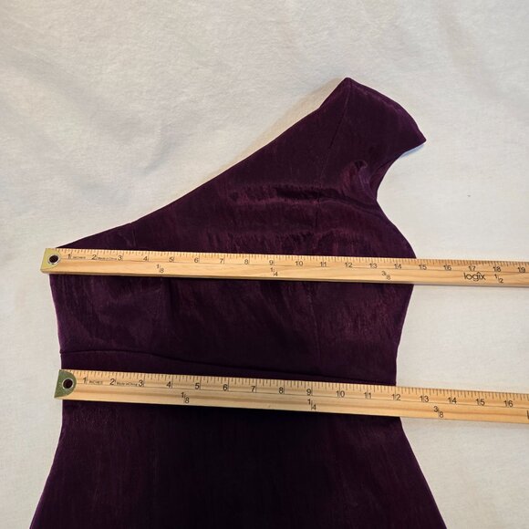 JASMINE DI MILO Old Money Silky Plum One-Shoulder Bodycon Mini Dress Size US 4. - Picture 16 of 17